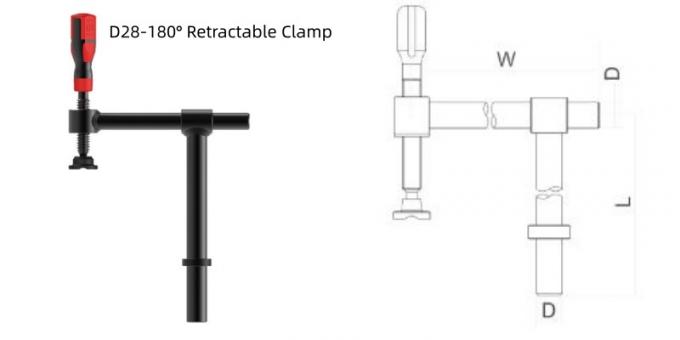 D28-180Â° Retractable Clamp specifications
