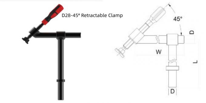 D28-45Â° Retractable Clamp specifications